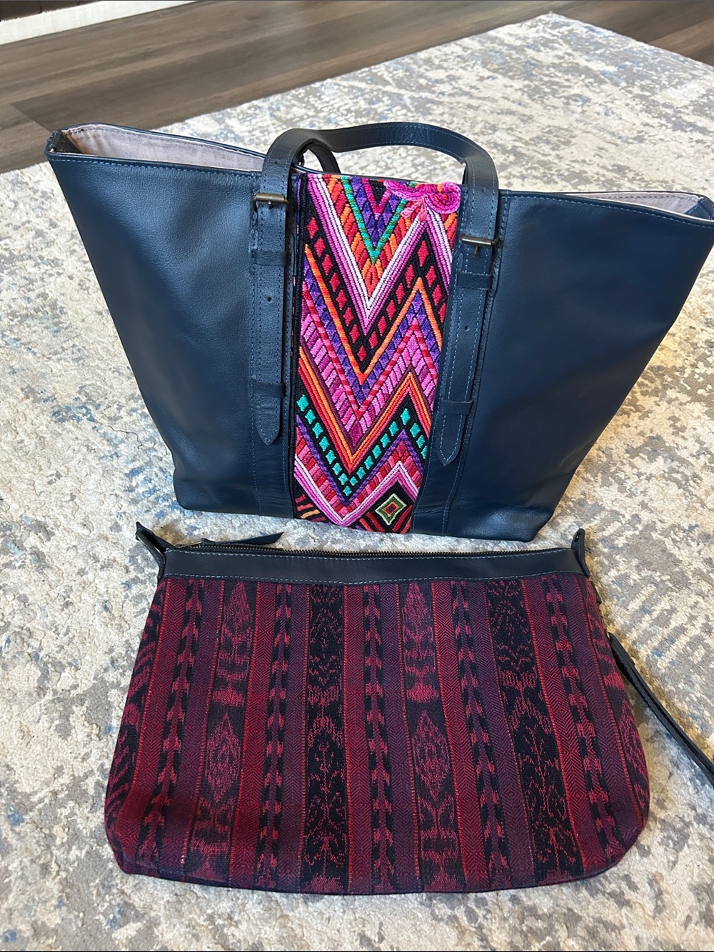 Poncho’s Bags faux leather Tote with matching detachable inner pouch
